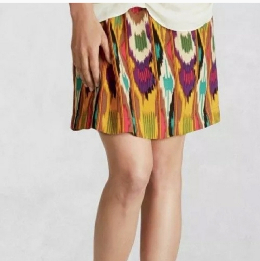 CAbi Fkat Bella tribal aztec skirt pockets sz Med
